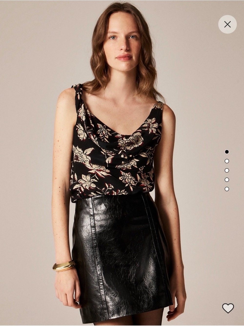 J. Crew Black Floral Cowl Neck Camisole